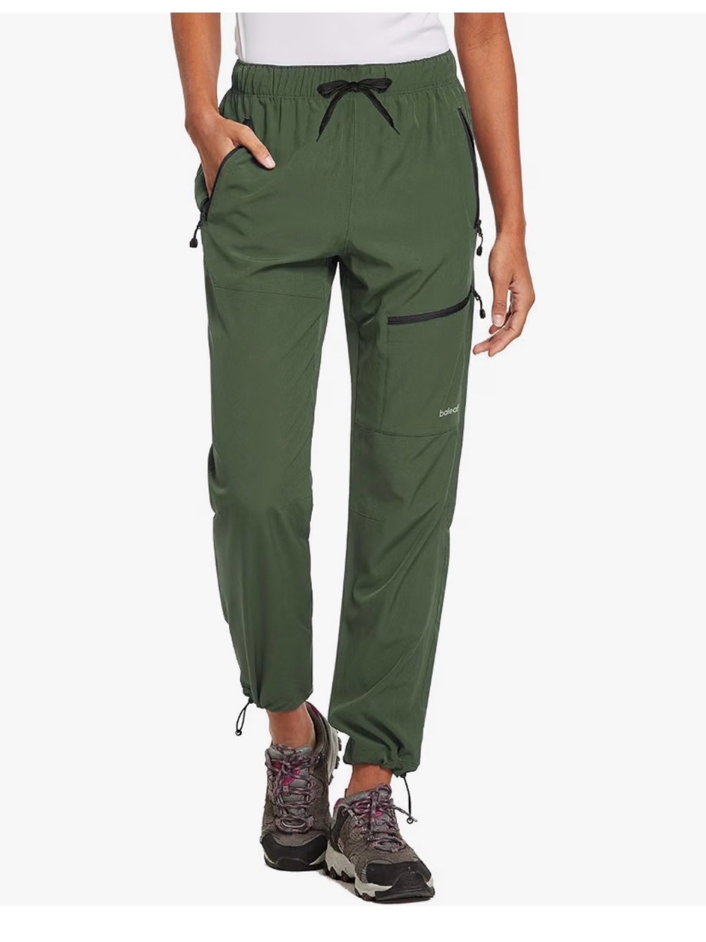 Baleaf Olive Green Drawstring Cargo Joggers